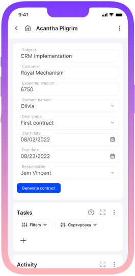 Automated document generation for contracts and invoices